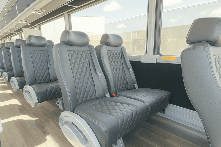 interior of Richardson Minibus Company charter bus