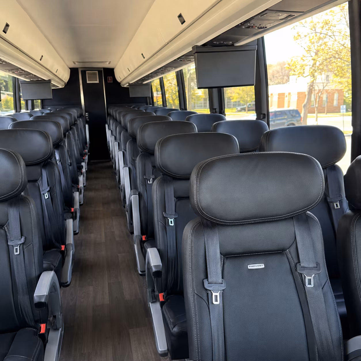 richardson 45 passenger charter bus inside