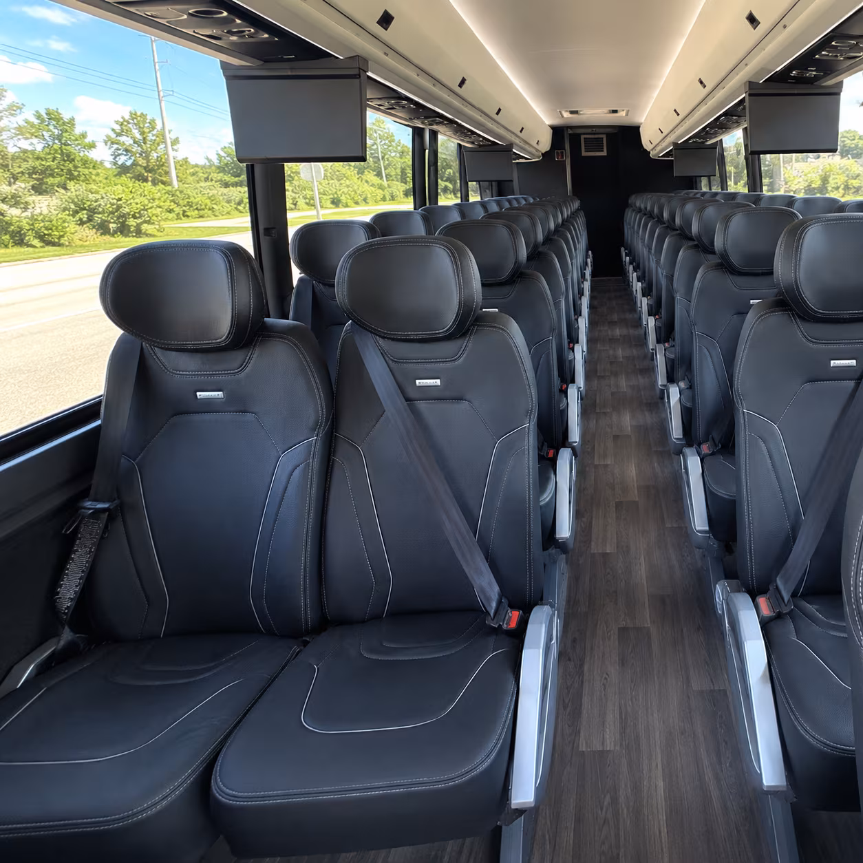 richardson 47 passenger charter bus inside
